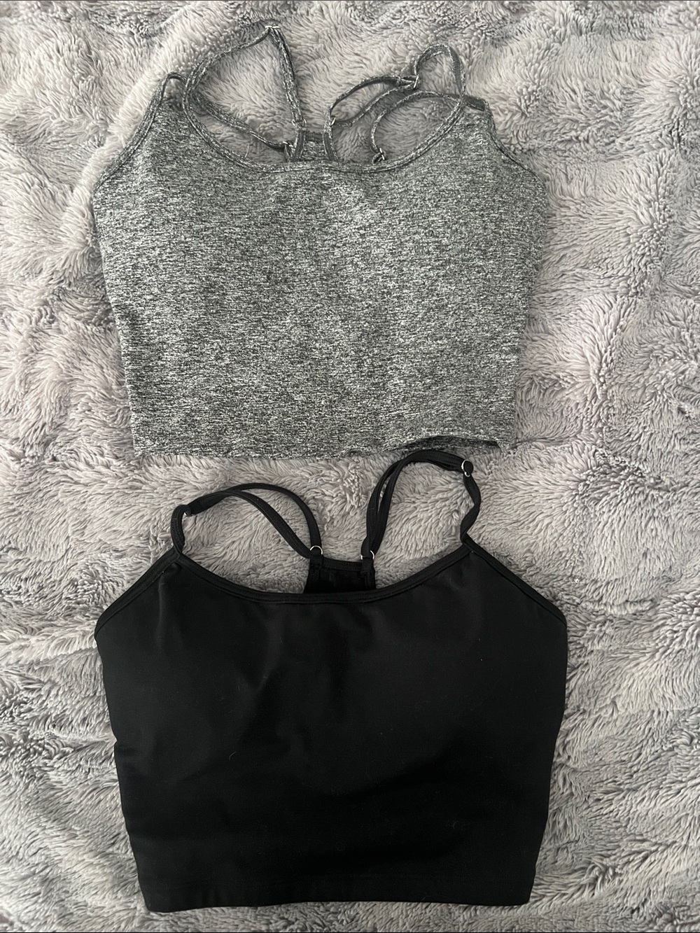 Bombshell Sportswear Crop Tank - Gray & Black both size Small